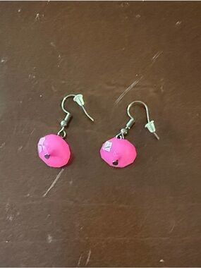 Stylish Pink Faceted Drop Earrings - Women's Jewelry